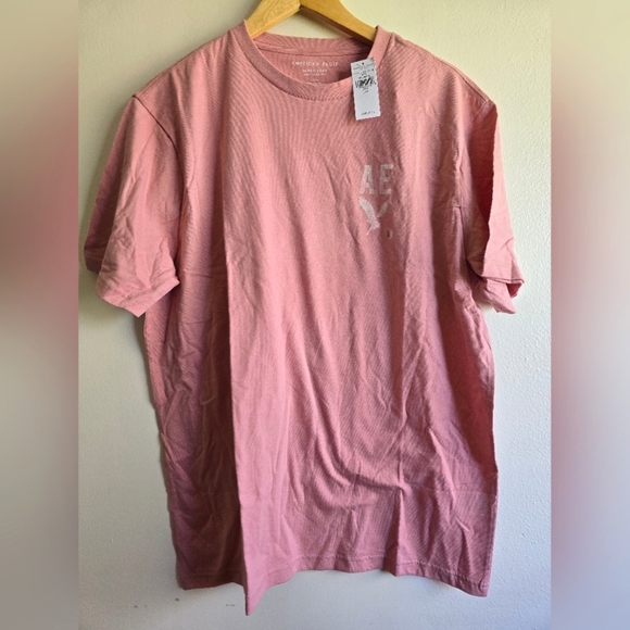 NWT! American Eagle,  Logo Graphic T-Shirt, Pinky Peach, Size Large -NEW! - Picture 1 of 4